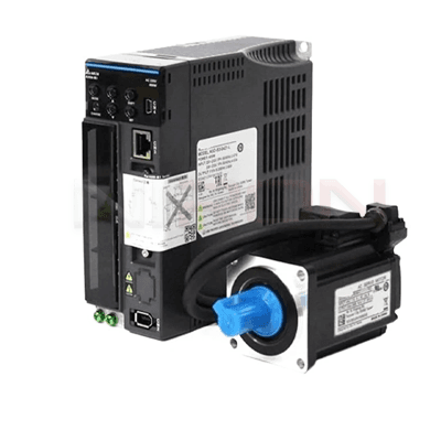 سروو موتور ترمزدار دلتا 0.1KW سرعت 3000RPM مدل ECMA‑C20401SS با درایو ASD-A2-0121-M و کابل ها — تصویر ۷
