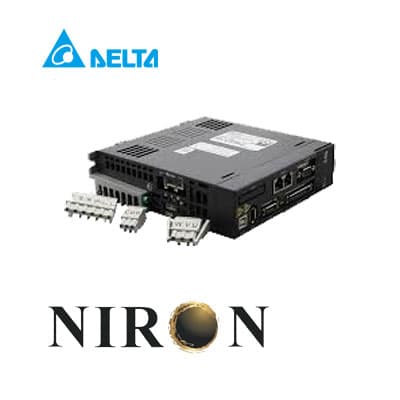 سروو موتور ترمزدار دلتا 0.1KW سرعت 3000RPM مدل ECMA‑C20401SS با درایو ASD-A2-0121-M و کابل ها — تصویر ۲