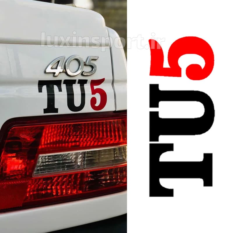 برچسب بدنه خودرو طرح TU5 – مشکی قرمز – 10*4 سانت