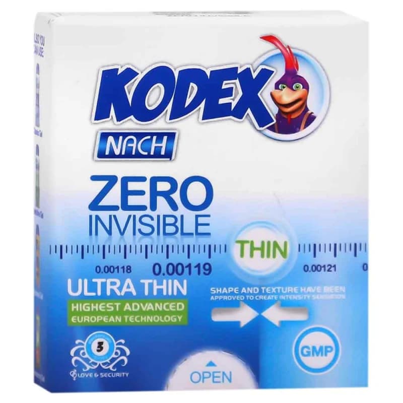 کاندوم کدکس مدل زیرو Zero بسته 3 عددی
