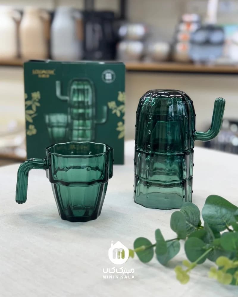 لیوان طرح کاکتوس ست چهار عددی — تصویر ۲
