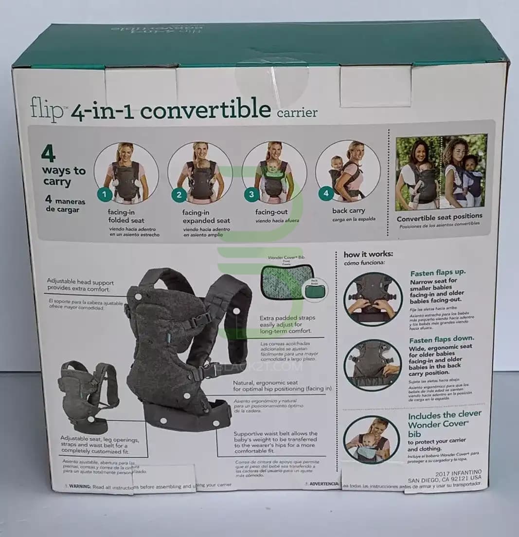 آغوشی 4 حالته اینفنتینو Infantino Flip 4-in-1 (اصل خارجی) — تصویر ۷