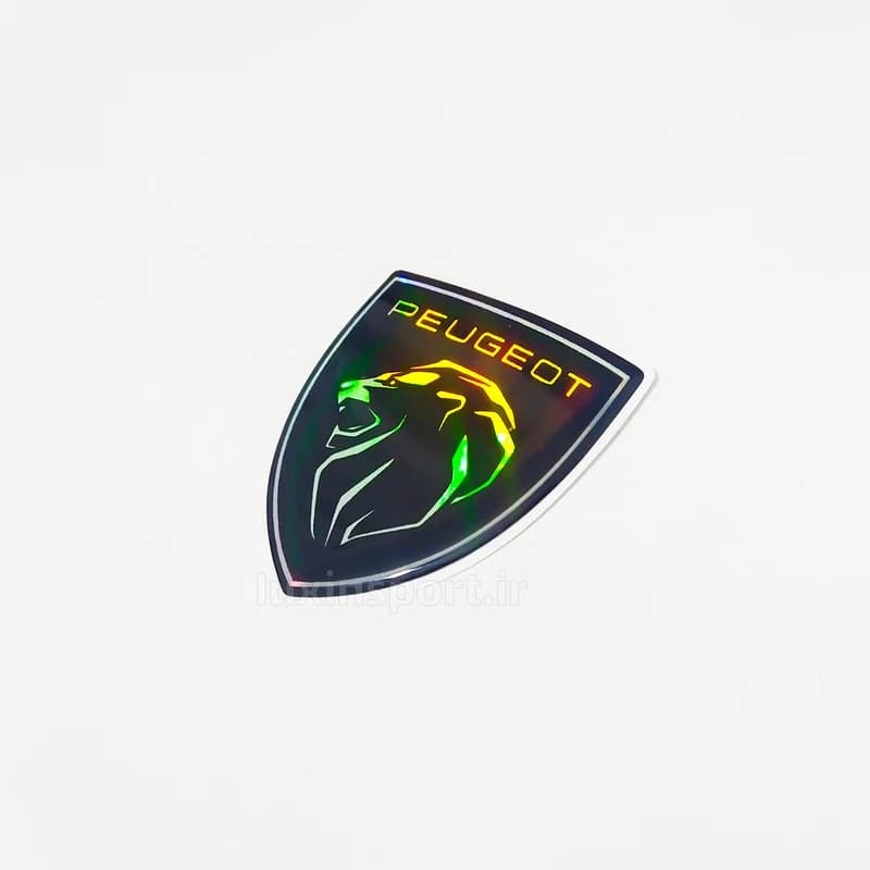 آرم بدنه خودرو طرح شیر نوشته peugeot – مشکی – هفت رنگ – 8*7 سانت – بسته 2 عددی — تصویر ۳