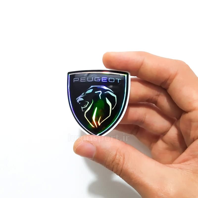 آرم بدنه خودرو طرح شیر نوشته peugeot – مشکی – هفت رنگ – 8*7 سانت – بسته 2 عددی — تصویر ۵
