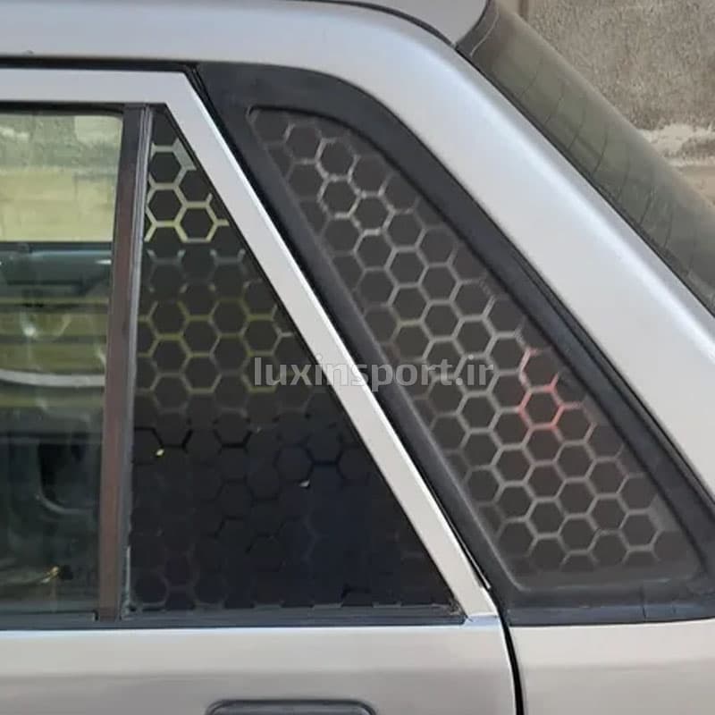 برچسب لانه زنبوری شیشه پراید – مشکی – بسته 4 عددی — تصویر ۱۲