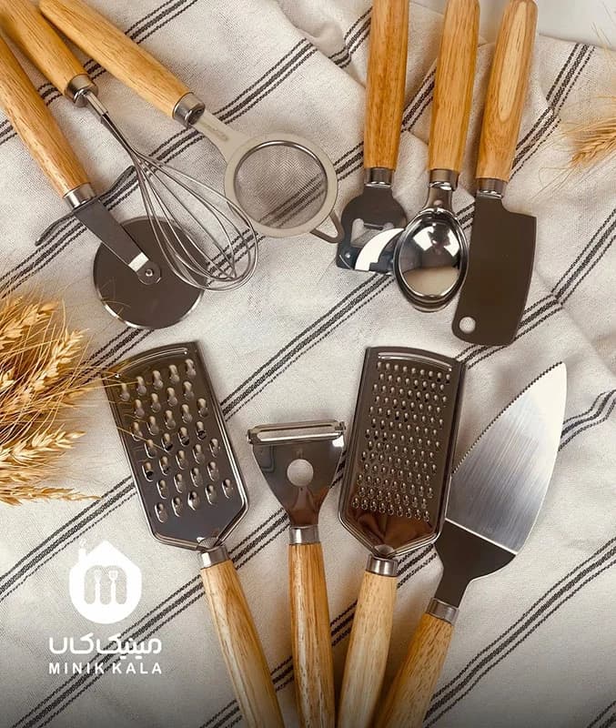 ست ابزار آشپزی ۱۰ عددی دسته بامبو WS | خاص، شیک و کاربردی — تصویر ۲
