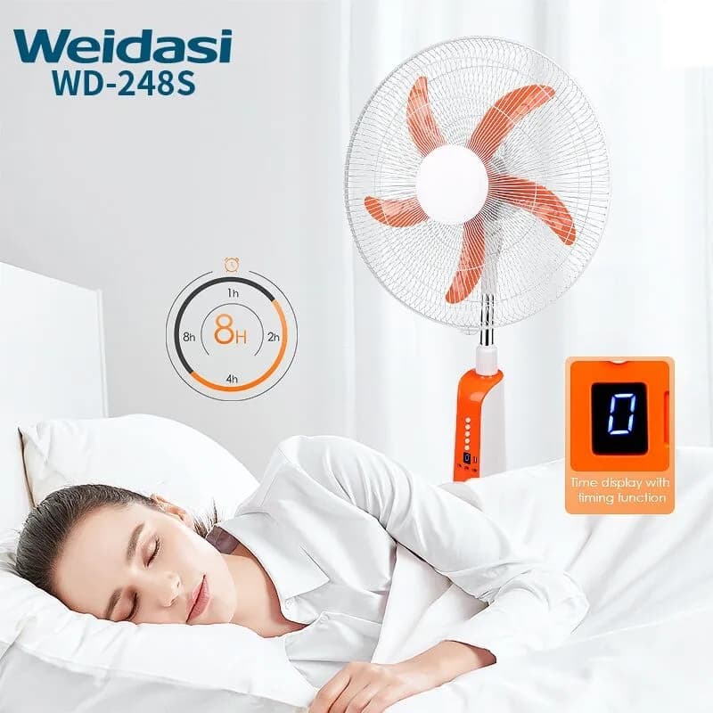 پنکه ایستاده شارژی 18 اینچ ویداسی مدل weidasi WD-248 با چراغ LED — تصویر ۲