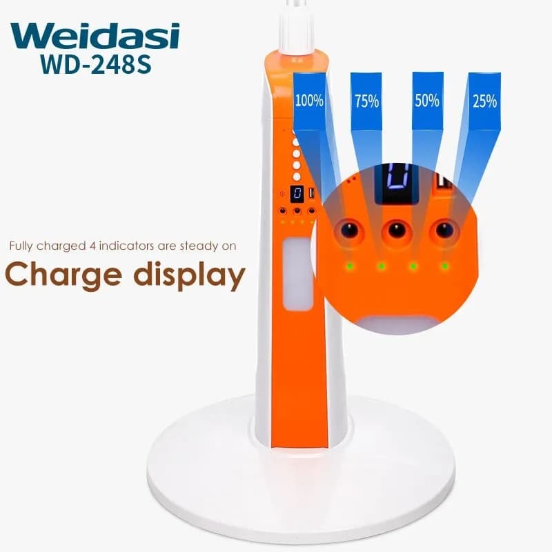 پنکه ایستاده شارژی 18 اینچ ویداسی مدل weidasi WD-248 با چراغ LED — تصویر ۷