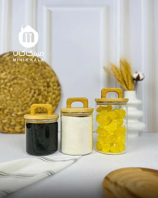 ست بانکه پیرکس طرح ZaraHome | سه‌عددی با درب بامبو — تصویر ۲