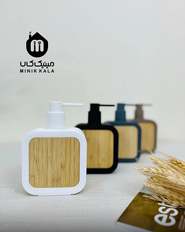 جامایع ترک وارداتی با بدنه مات و درب بامبو | شیک و کاربردی برای آشپزخانه — تصویر ۲