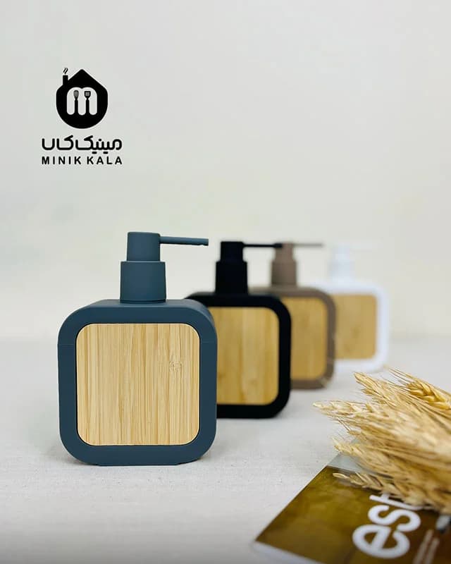 جامایع ترک وارداتی با بدنه مات و درب بامبو | شیک و کاربردی برای آشپزخانه — تصویر ۳