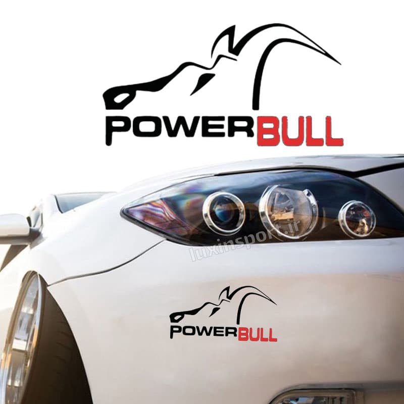 برچسب بدنه خودرو طرح power bull – مشکی قرمز – 19*10 سانت