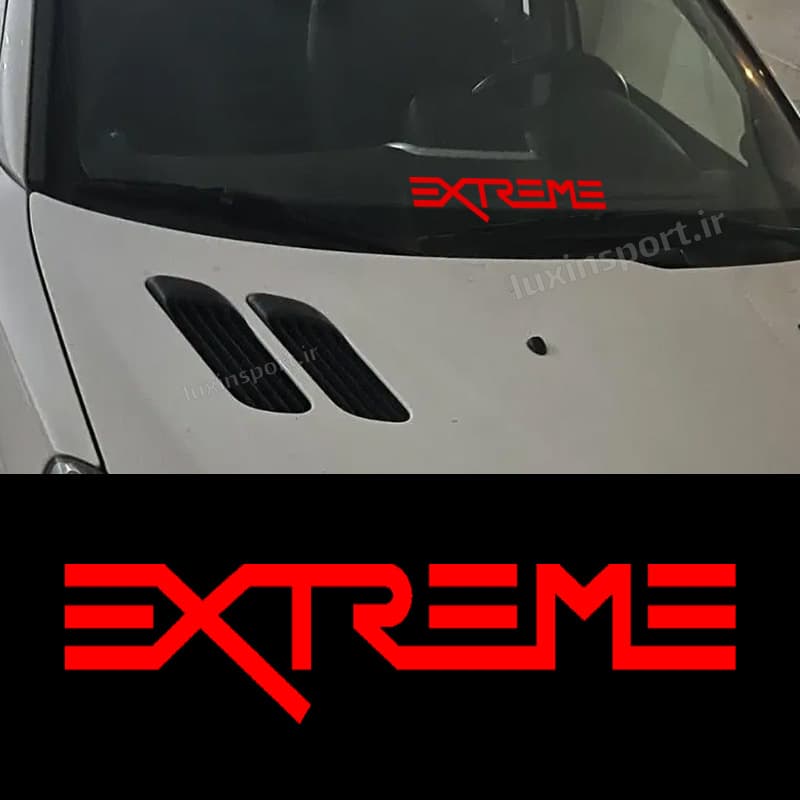 برچسب شیشه خودرو نوشته XTREME – قرمز – 29*7 سانت — تصویر ۴