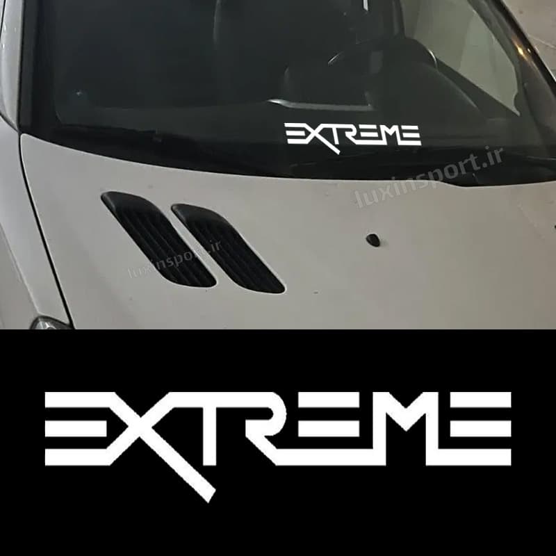 برچسب شیشه خودرو نوشته XTREME – سفید – 29*7 سانت — تصویر ۴