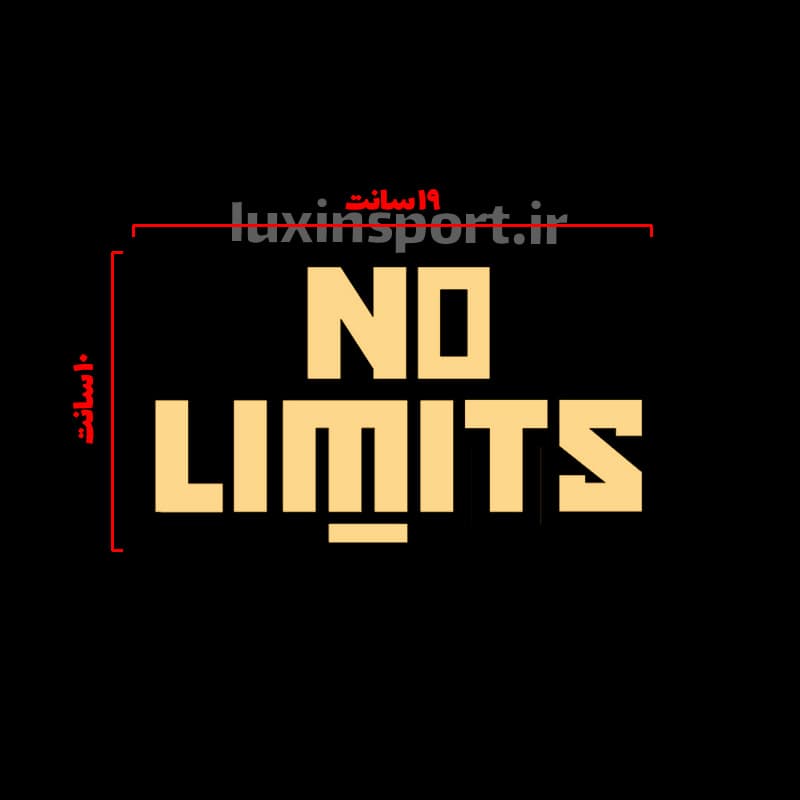 برچسب شیشه خودرو نوشته NO LIMITS – طلایی – 19*10 سانت — تصویر ۵