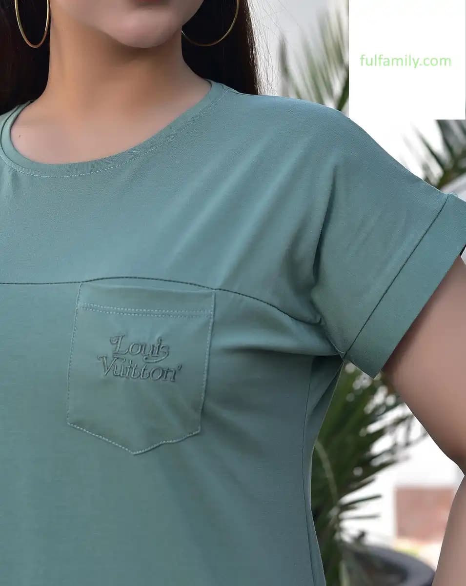 تيشرت پنبه لاكرا اعلا تک جيب — تصویر ۵