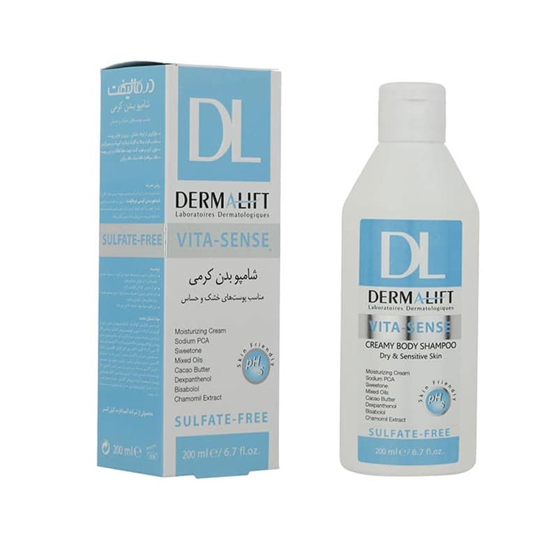 شامپو بدن کرمی درمالیفت مناسب پوست خشک و حساس حجم 200ml — تصویر ۲