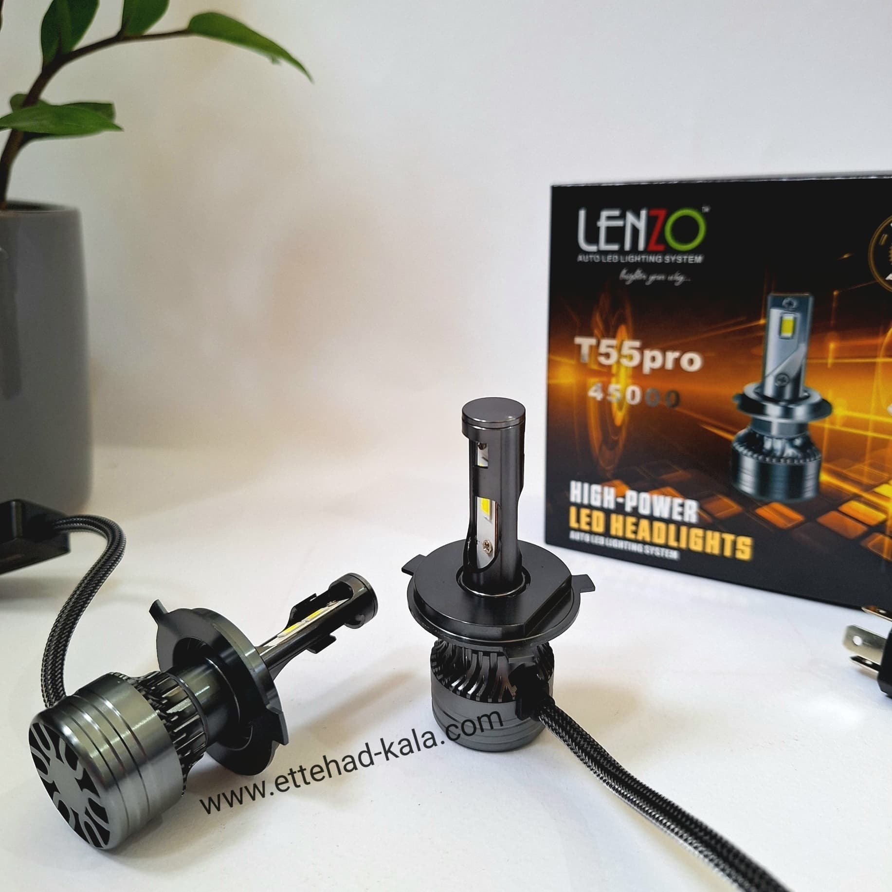 هدلایت H4 (3 خار)T55 PRO LENZO مناسب پراید-ساینا-کوییک-پژو 405-تندر — تصویر ۷