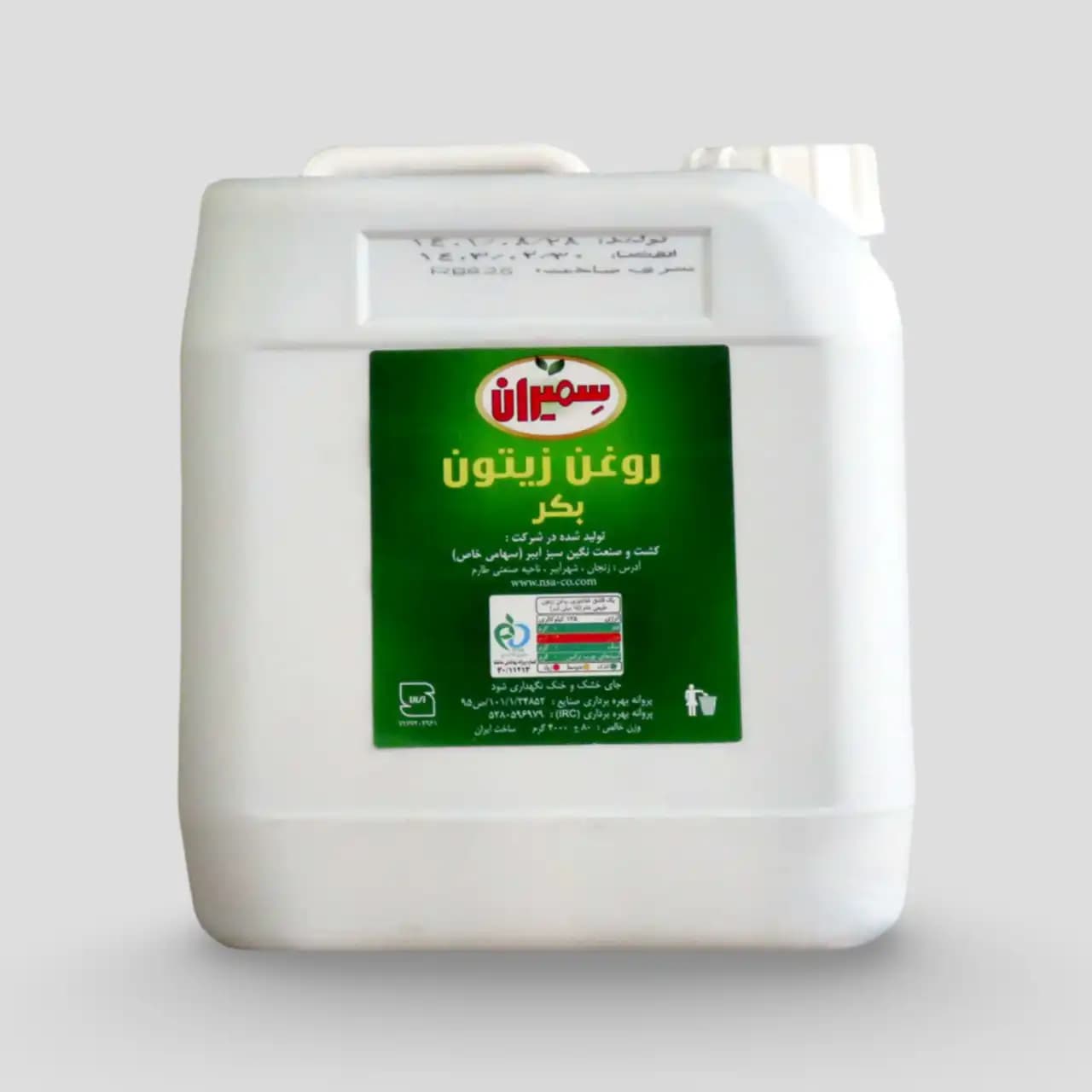 روغن زیتون بکر 4 کیلویی سمیران — تصویر ۲