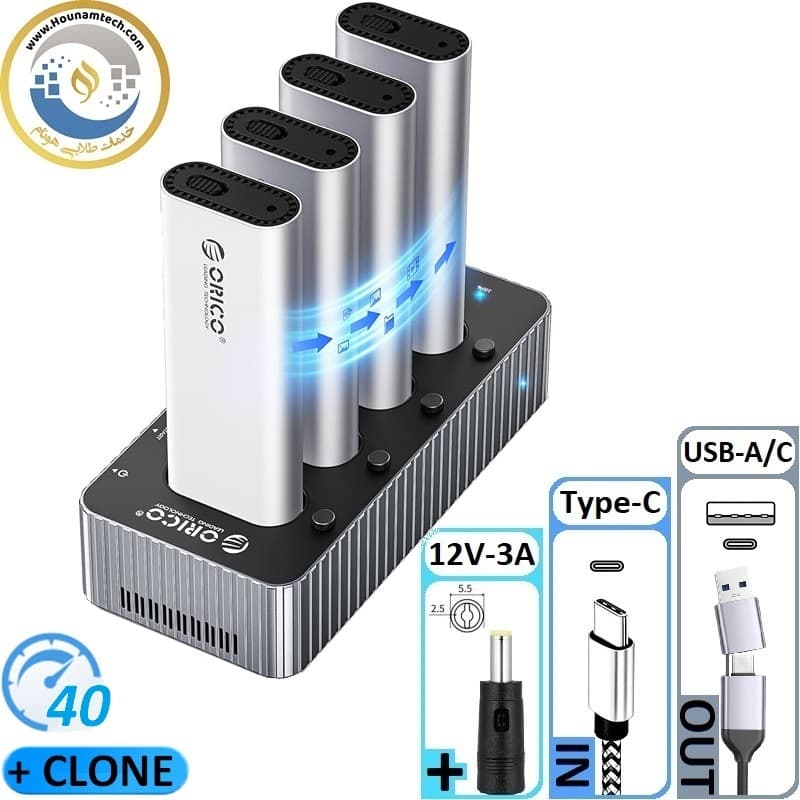 داک هارد ۴ سینی اوریکو مدل ORICO IT48N-C | قابلیت کلون M.2 NVMe