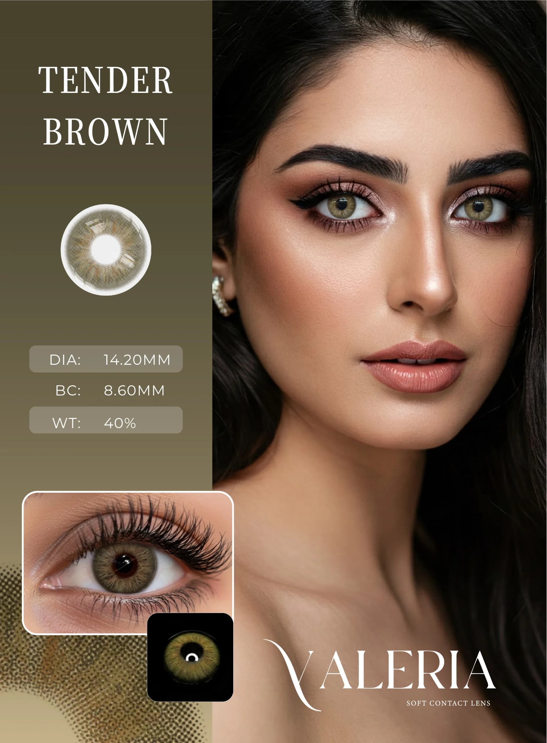 لنز رنگی سالیانه Tender Brown — تصویر ۶