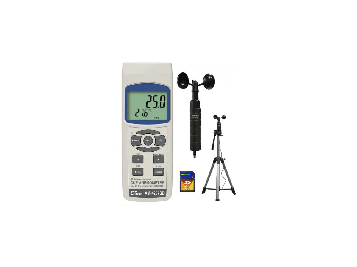 سرعت سنج باد لوترون (انمومتر) با ملحقات کامل Lutron Anemometer AM-4257SD — تصویر ۲