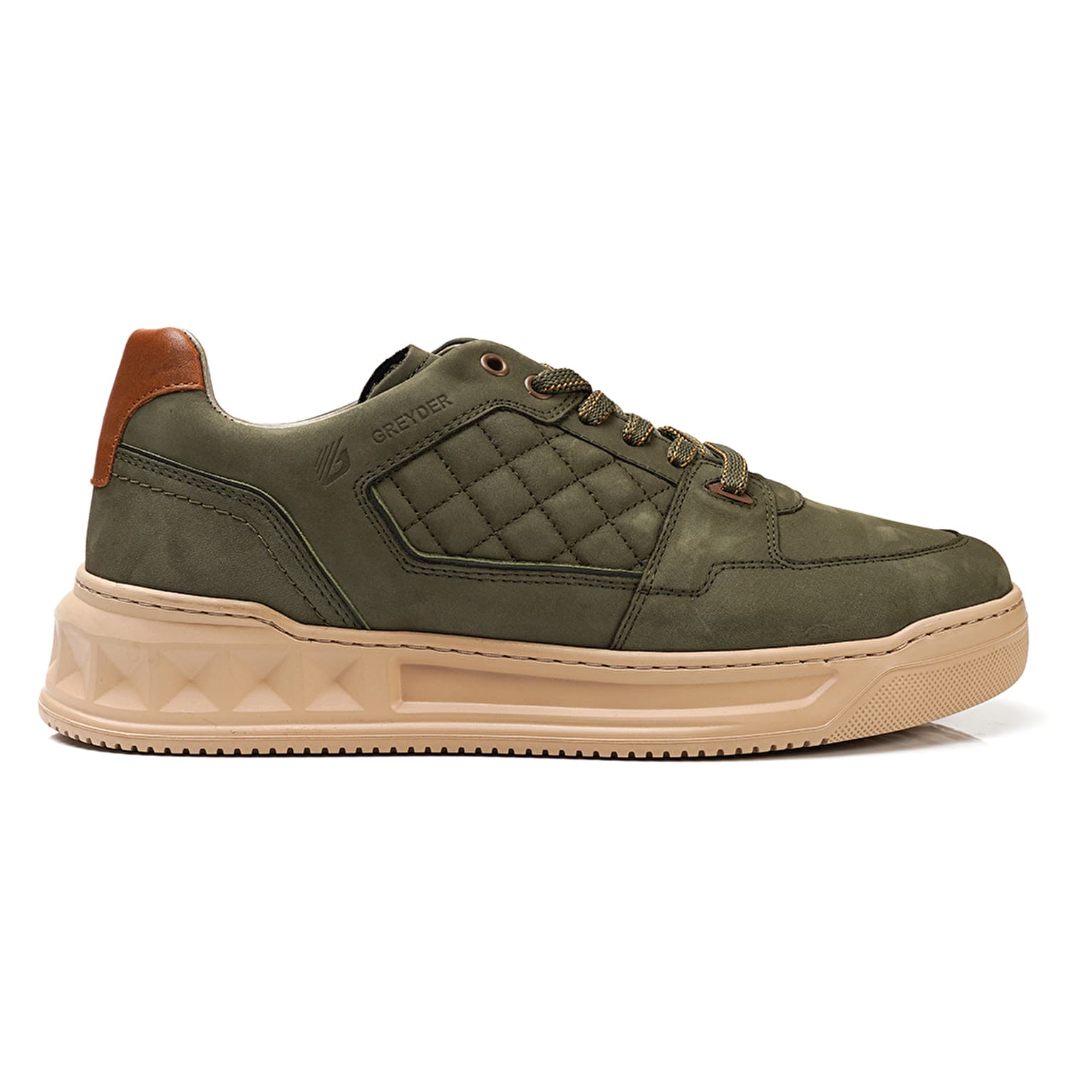 کفش مردانه اسنیکر Erkek Haki Hakiki Deri Sneaker Ayakkabı 3K1SA17002 گریدر — تصویر ۷