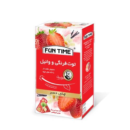 چای دسر توت‌فرنگی و وانیل فان تایم