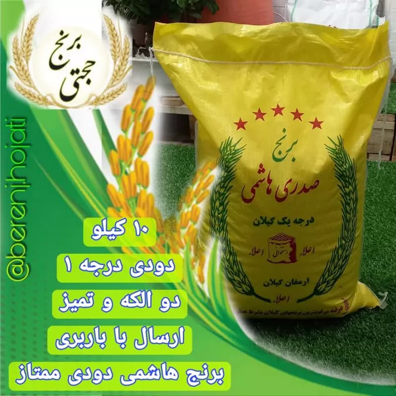 برنج هاشمی دودی هیزمی معطر فوق ممتاز (10 کیلویی) ارسال رایگان
