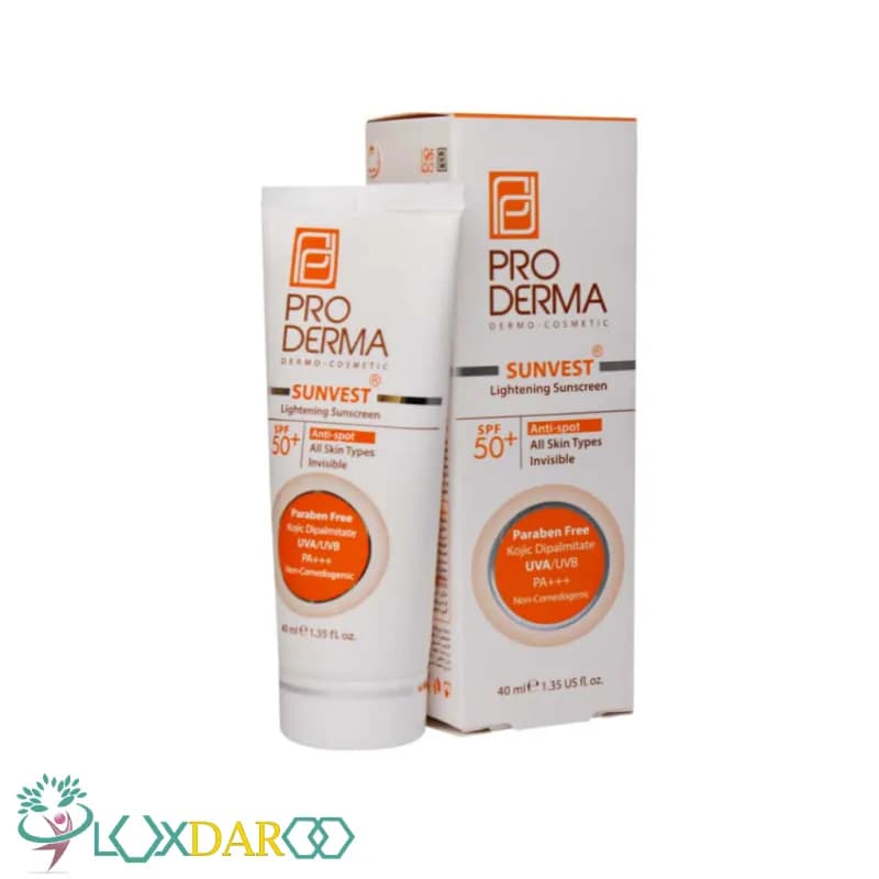 کرم ضد آفتاب و روشن کننده لک های پوست +SPF50 پرودرما — تصویر ۴