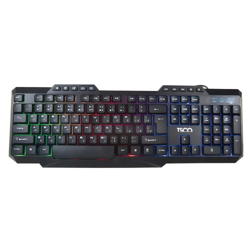 کیبورد باسیم تسکو مدل TK 8019، سوئیچ ممبران، Full-size، نورپردازی LED RGB — تصویر ۹
