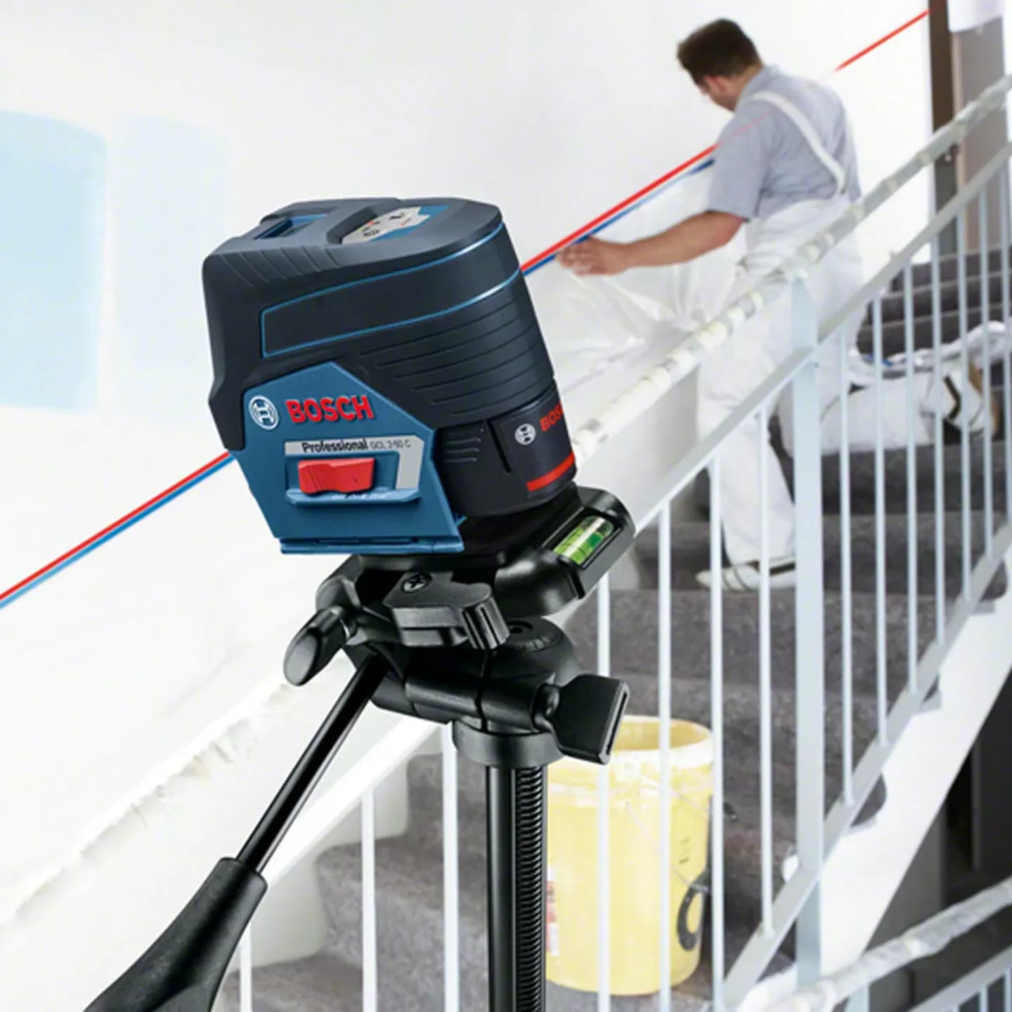 تراز لیزری بوش با پایه چرخشی Bosch GCL-2-50 C Professional Combi Laser+RM2 — تصویر ۴