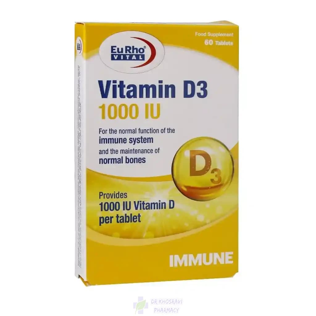 قرص ویتامین D3 1000 یوروویتال 60 عدد