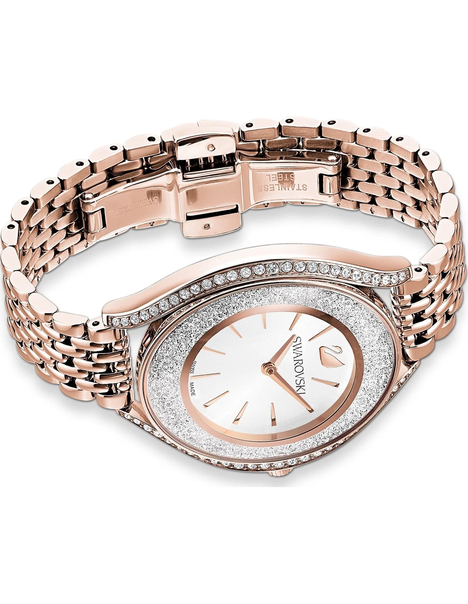ساعت مچی رز گلد سوئیسی سواروسکی اورجینال Swarovski Crystalline Aura watch 5519459 — تصویر ۲