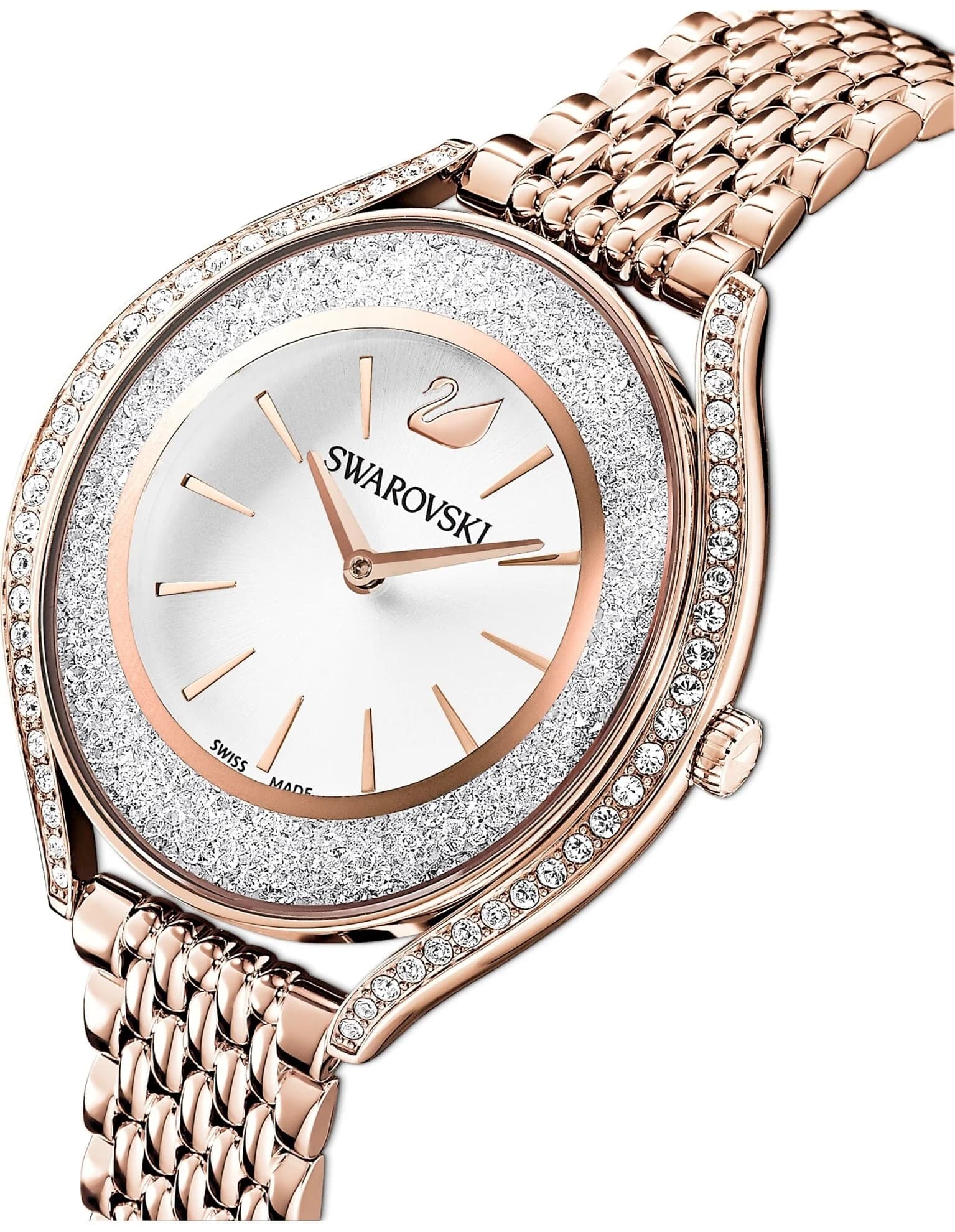 ساعت مچی رز گلد سوئیسی سواروسکی اورجینال Swarovski Crystalline Aura watch 5519459 — تصویر ۴