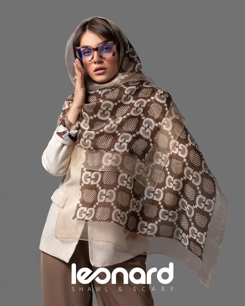 شال ابریشم تافته دو لایه CH145 — تصویر ۹