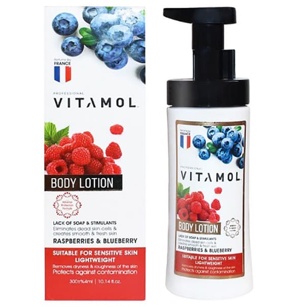 لوسیون بدن ویتامول مدل RASPBERRIES & BLUEBERRY حجم ۳۰۰ میلی لیتر