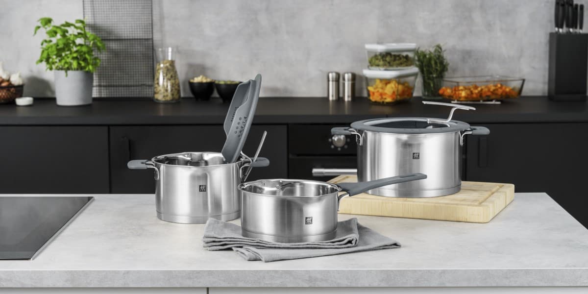 ست قابلمه و ماهیتابه زولینگ سیمپل لایفی 5پارچه Zwilling Simplify Stainless Steel Pot set silver — تصویر ۳