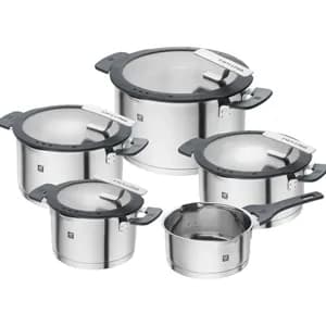 ست قابلمه و ماهیتابه زولینگ سیمپل لایفی 5پارچه Zwilling Simplify Stainless Steel Pot set silver