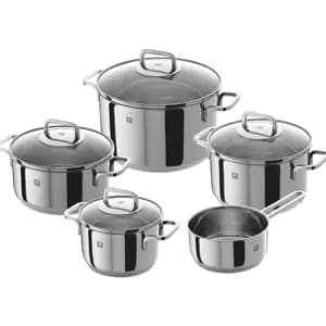 ست قابلمه و ماهیتابه زولینگ کوادرو 5پارچه Zwilling Quardo18/10 Stainless Steel Pot set silver