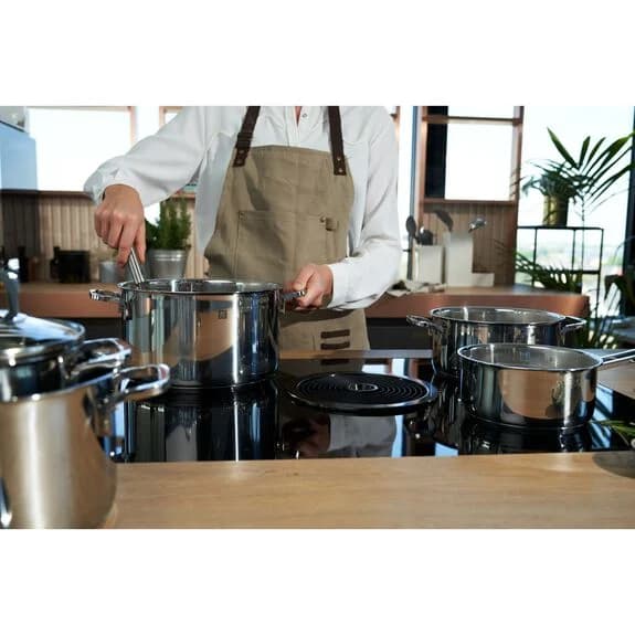 ست قابلمه و ماهیتابه زولینگ کوادرو 5پارچه Zwilling Quardo18/10 Stainless Steel Pot set silver — تصویر ۳