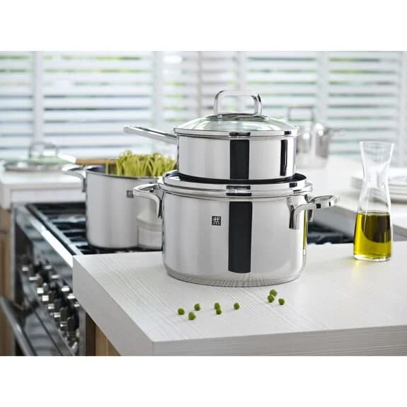 ست قابلمه و ماهیتابه زولینگ کوادرو 5پارچه Zwilling Quardo18/10 Stainless Steel Pot set silver — تصویر ۵
