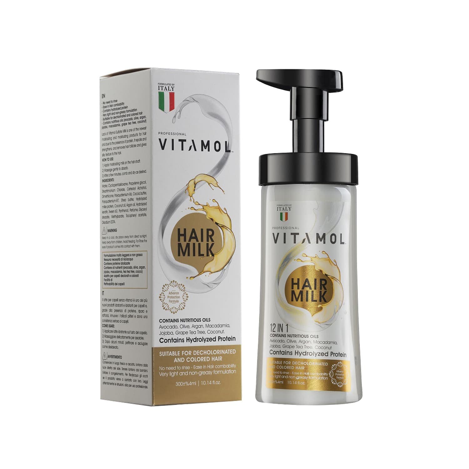 شیر موی فاقد سولفات ۱*۱۲ ویتامول ۳۰۰ میلی لیتر | Vitamol Hair Milk 12in1 300 ml