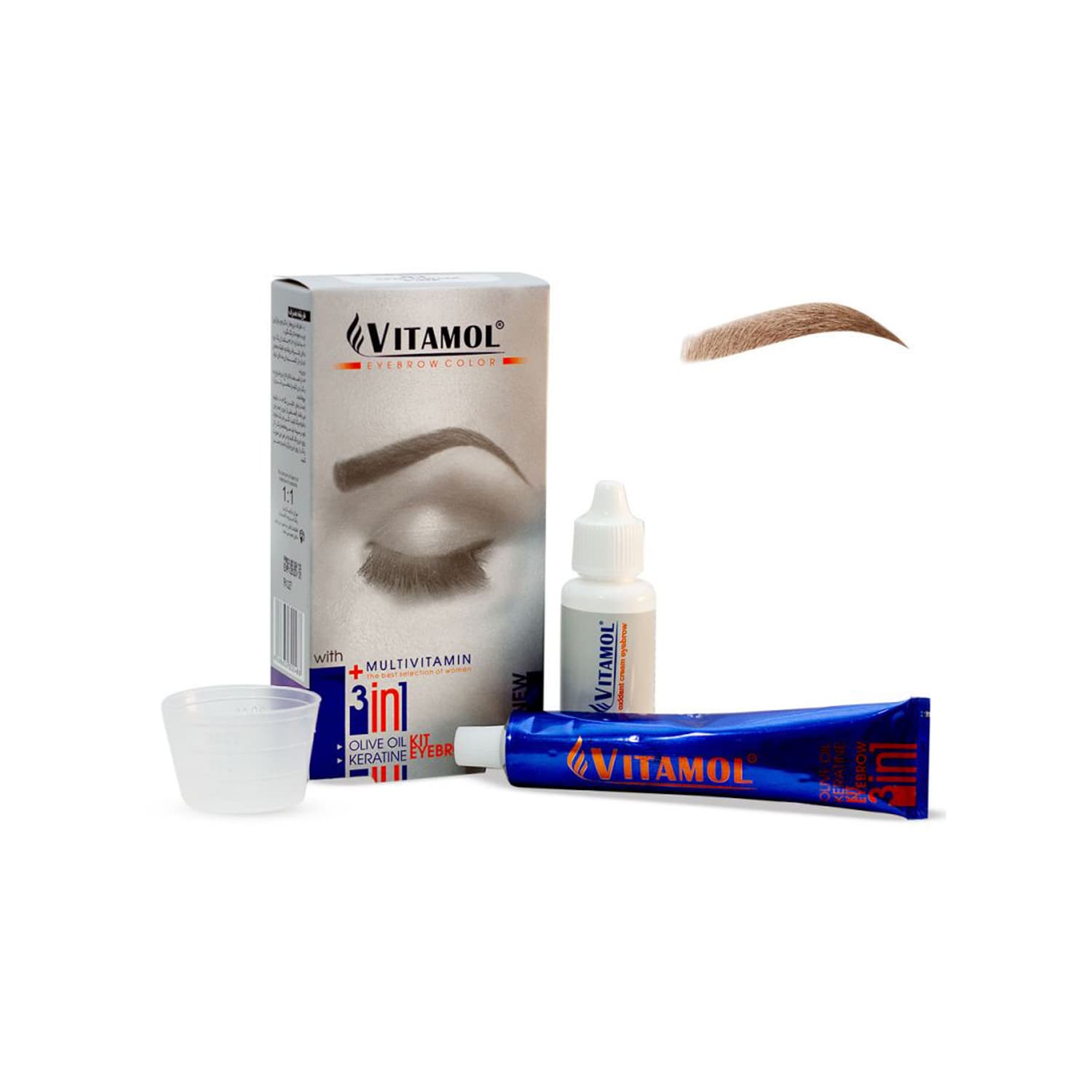 کیت رنگ ابرو ویتامول شماره B3 بلوند سوپر پلاتینه | Vitamol Eyebrow Color 30 ml No.B3