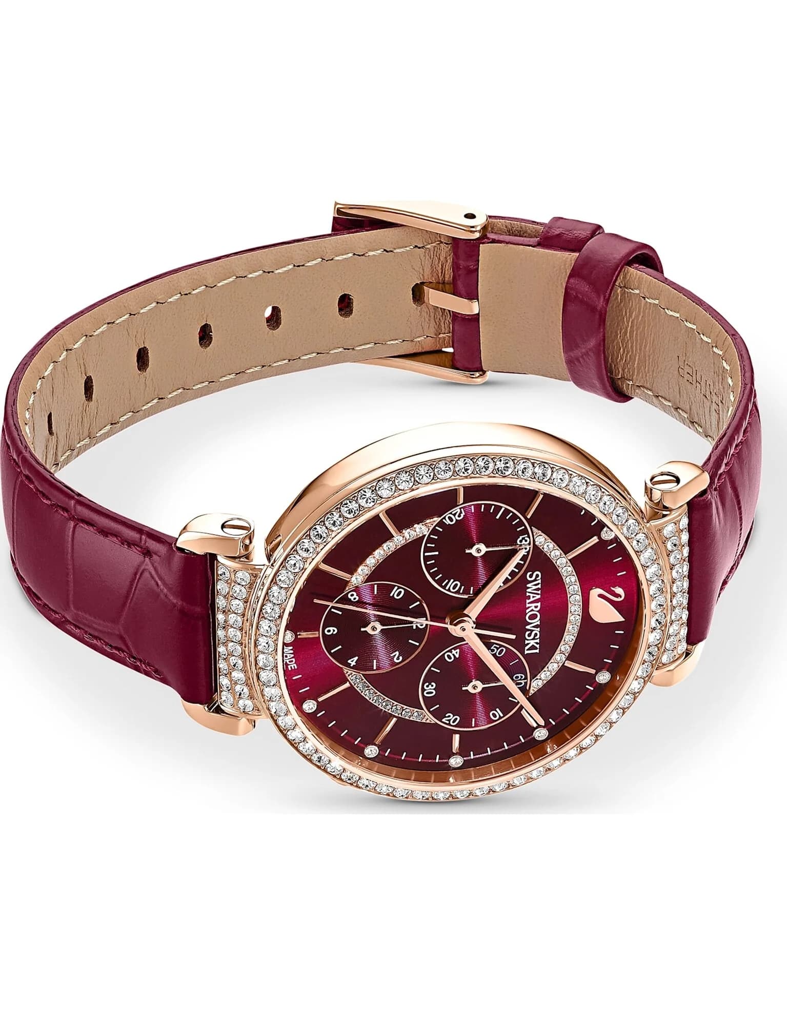 ساعت مچی قرمز سوئیسی سواروسکی اورجینال Swarovski Passage Chrono watch 5580345 — تصویر ۹