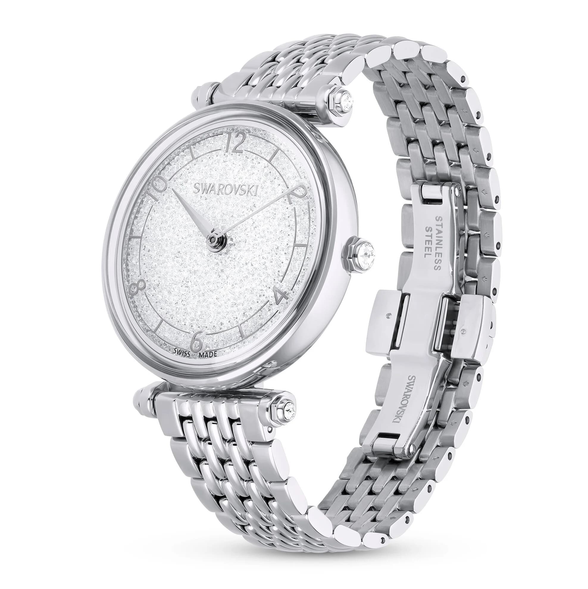 ساعت مچی نقره ای سوئیسی سواروسکی اورجینال Swarovski Crystalline Wonder Saat watch 5656929 — تصویر ۳