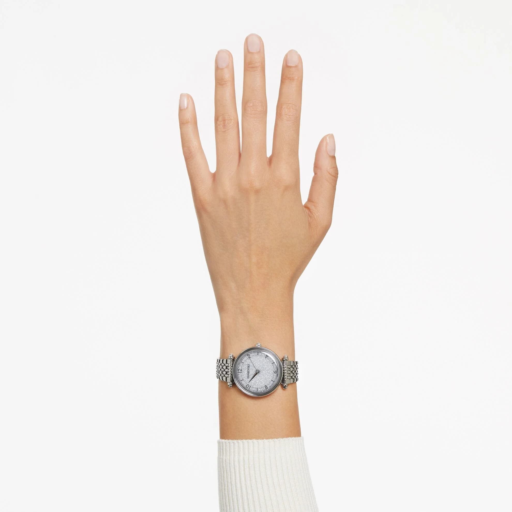 ساعت مچی نقره ای سوئیسی سواروسکی اورجینال Swarovski Crystalline Wonder Saat watch 5656929 — تصویر ۸