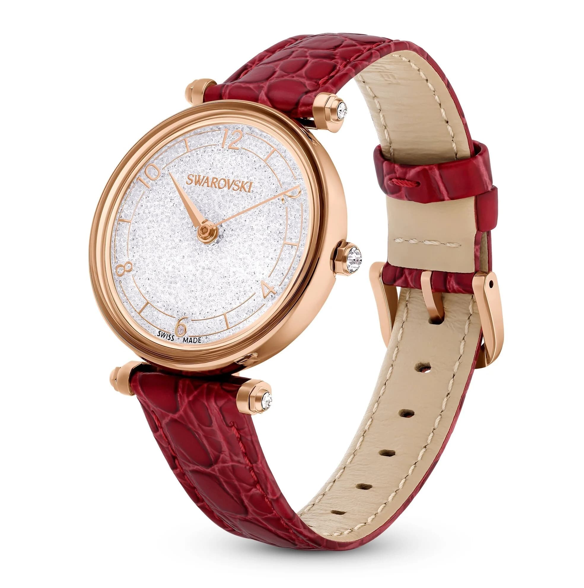 ساعت مچی قرمز سوئیسی سواروسکی اورجینال Swarovski Crystalline Wonder Saat watch 5656905 — تصویر ۳