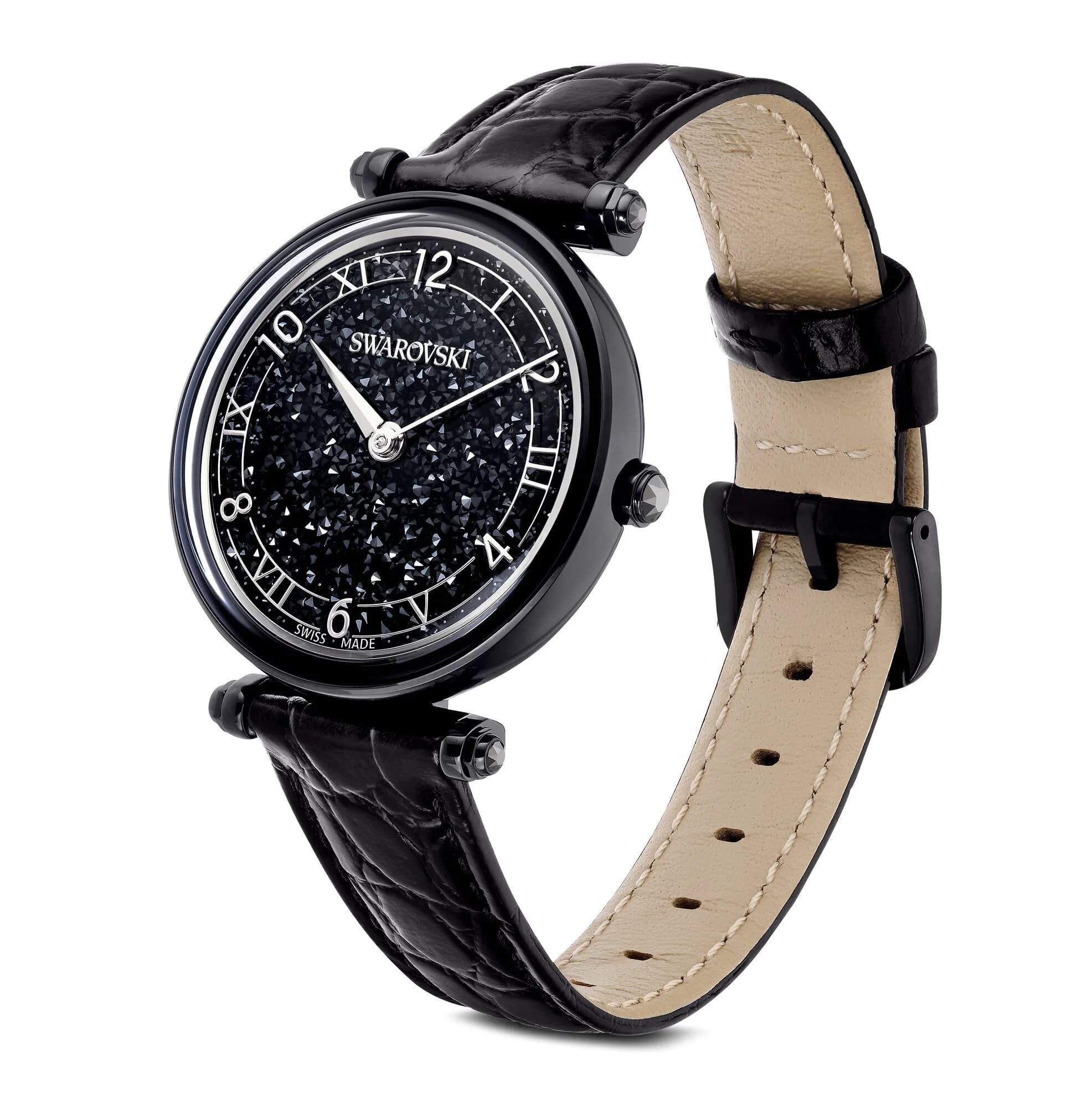 ساعت مچی مشکی سوئیسی سواروسکی اورجینال Swarovski Crystalline Wonder Saat watch 5664311 — تصویر ۸