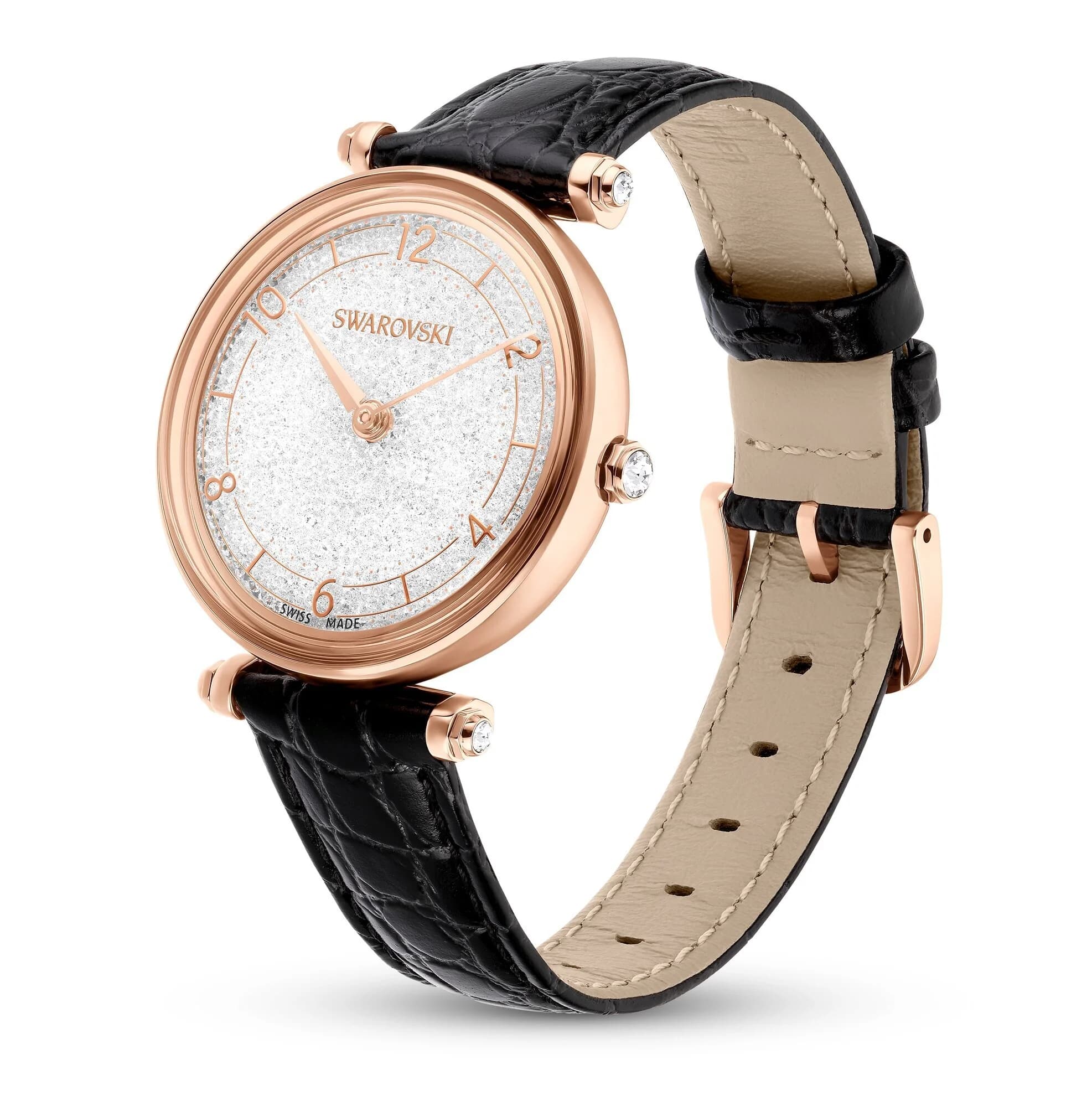 ساعت مچی مشکی سوئیسی سواروسکی اورجینال Swarovski Crystalline Wonder Saat watch 5653359 — تصویر ۱۰